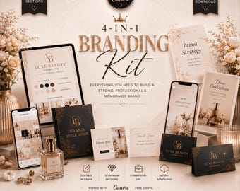 Kit de branding pour réseaux sociaux Canva | Trousse de marque pour petite entreprise | Lot de modèles Instagram | Ensemble de marquage Canva | Téléchargement instantané
