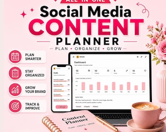 Social Media Content Planner 2026 | Etsy Seller Instagram TikTok Growth Tool (Digital Download)