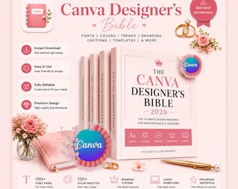 Canva Designer Bible 2026, Font Combinations, Color Palettes, Brand Kit, Canva Designer kit, (PDF Download)