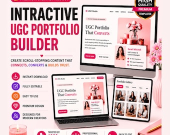 UGC Portfolio Builder, Canva Media Kit Templates, Interactive Web App, html file