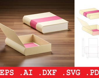 Book Style Box SVG, Magnetic Gift Box Template, Luxury Packaging Box, Dxf Ai Svg Pdf, Cricut Silhouette Cut File