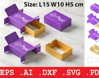 Drawer Gift Box Template Svg, Sliding Packaging Box Design, Product Box Dieline, Cricut Cut File, Dxf Pdf Template