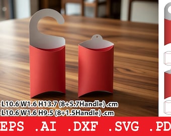 Pillow Box Template Svg, Hanging Gift Box Design, Favor Packaging Dieline, Cricut Cut File, Dxf Pdf Template