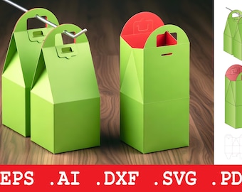 Gable Box SVG, Milk Carton Box Template, Gift Favor Packaging, Dxf Ai Svg Pdf, Cricut Silhouette Cut File