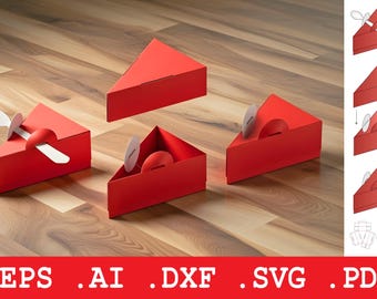 Cake Slice Box Svg, Cake Favor Box Template, Party Treat Packaging, Laser Cut Box, Cricut File, Svg Dxf Eps Ai Pdf