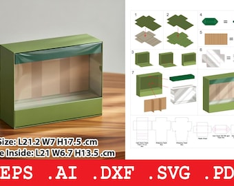 Display Window Box Svg, Product Packaging Template, Retail Display Box, Laser Cut Box, Cricut File, Svg Dxf Eps Ai Pdf
