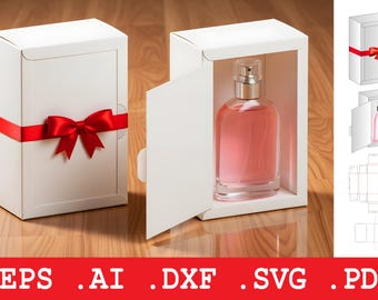 Perfume Gift Box Svg Template, Perfume Packaging Box, Laser Cut File, Folding Gift Box, Cricut Design, Dxf Pdf Template