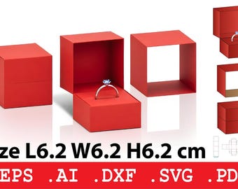 Ring Box SVG, Jewelry Gift Box Template, Sliding Sleeve Box, Dxf Ai Svg Pdf, Cricut Silhouette Cut File