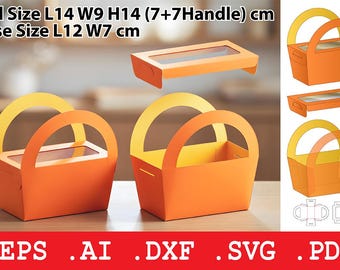 Gift Basket Box Svg, Window Treat Box Template, Easter Basket Svg, Laser Cut Gift Box, Cricut File, Svg Dxf Eps Ai Pdf
