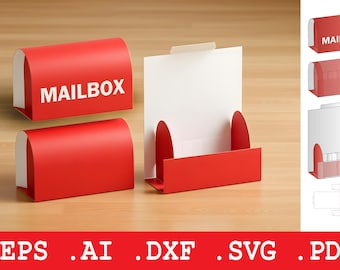 Mailbox Gift Box Svg, Mailbox Favor Box Template, Laser Cut Mailbox, Wedding Favor Box, Cricut File, Svg Dxf Eps Ai Pdf