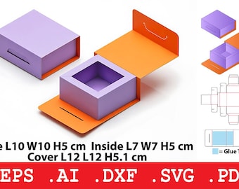 Magnetic Gift Box SVG, Luxury Folding Box Template, Hinged Lid Box, Dxf Ai Svg Pdf, Cricut Silhouette Cut File