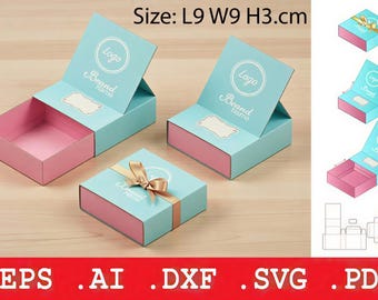 Drawer Gift Box Template SVG, Pop Up Display Box, Sliding Packaging Box, Box Svg Dxf Pdf Ai Eps