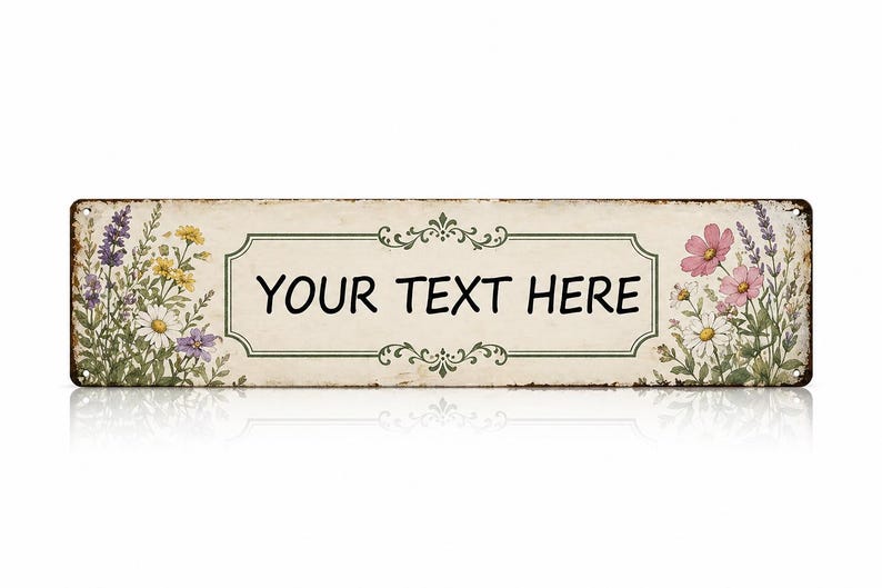 Custom Metal Garden Sign Personalized Name Sign Floral Garden Decor ...