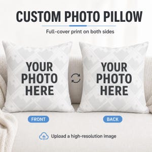 Custom Photo Pillow Cover, Double Sided Full Print Polyester Cushion