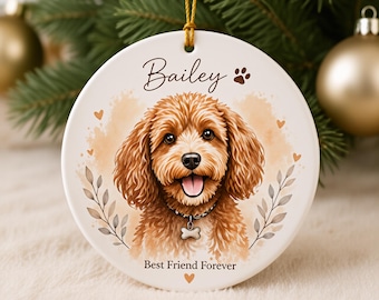 Adorno navideño personalizado con foto de mascota, recuerdo de cerámica personalizado para perro o gato.