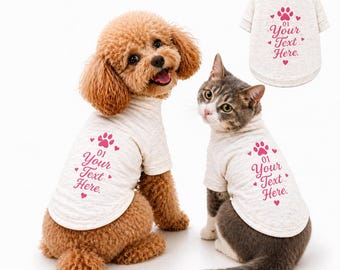 Camiseta personalizada para mascotas con foto y texto. Regalo conmemorativo personalizado para perros y gatos.