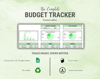 GBP / Planificador de presupuesto para Google Sheets Premium / Rastreador de gastos y presupuesto mensual / Planificador financiero para la gestión del dinero / Descarga instantánea
