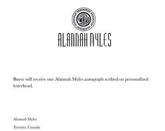 Alannah Myles Autographed Letterhead