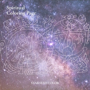 STARSEED COLOR -Chapter 1 | Symbol 18, Spiritual Coloring Page, Cosmic Energy Art, Printable PDF, Automatic Drawing Art