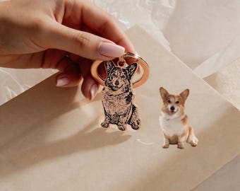 Llavero personalizado con foto de mascota, llavero con foto de perro, llavero personalizado con retrato de mascota grabado, llavero para recordar a una mascota fallecida, regalo conmemorativo por la pérdida de un perro