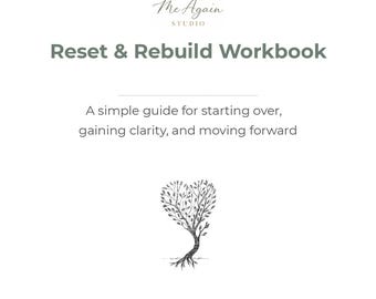 Cuaderno de trabajo para reiniciar y reconstruir, diario imprimible para empezar de nuevo, cuaderno de reflexión guiada, PDF para la sanación y el crecimiento personal.