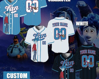 Personalized Onward Characters Baseball Jersey Barley & Lan Sport Jersey Disney Family Shirts Matching Team Outfit Birthday Gift