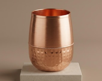 Pure handmade Copper Drinking Glass 350ml, Hammered Copper Tumbler, Ayurvedic Water Cup, Handmade Copper Drinkware, Kitchen Gift
