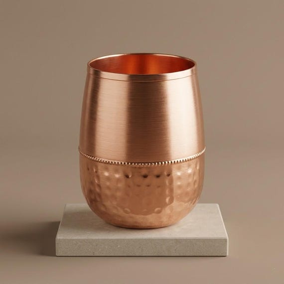 Pure handmade Copper Drinking Glass 350ml, Hammered Copper Tumbler, Ayurvedic Water Cup, Handmade Copper Drinkware, Kitchen Gift