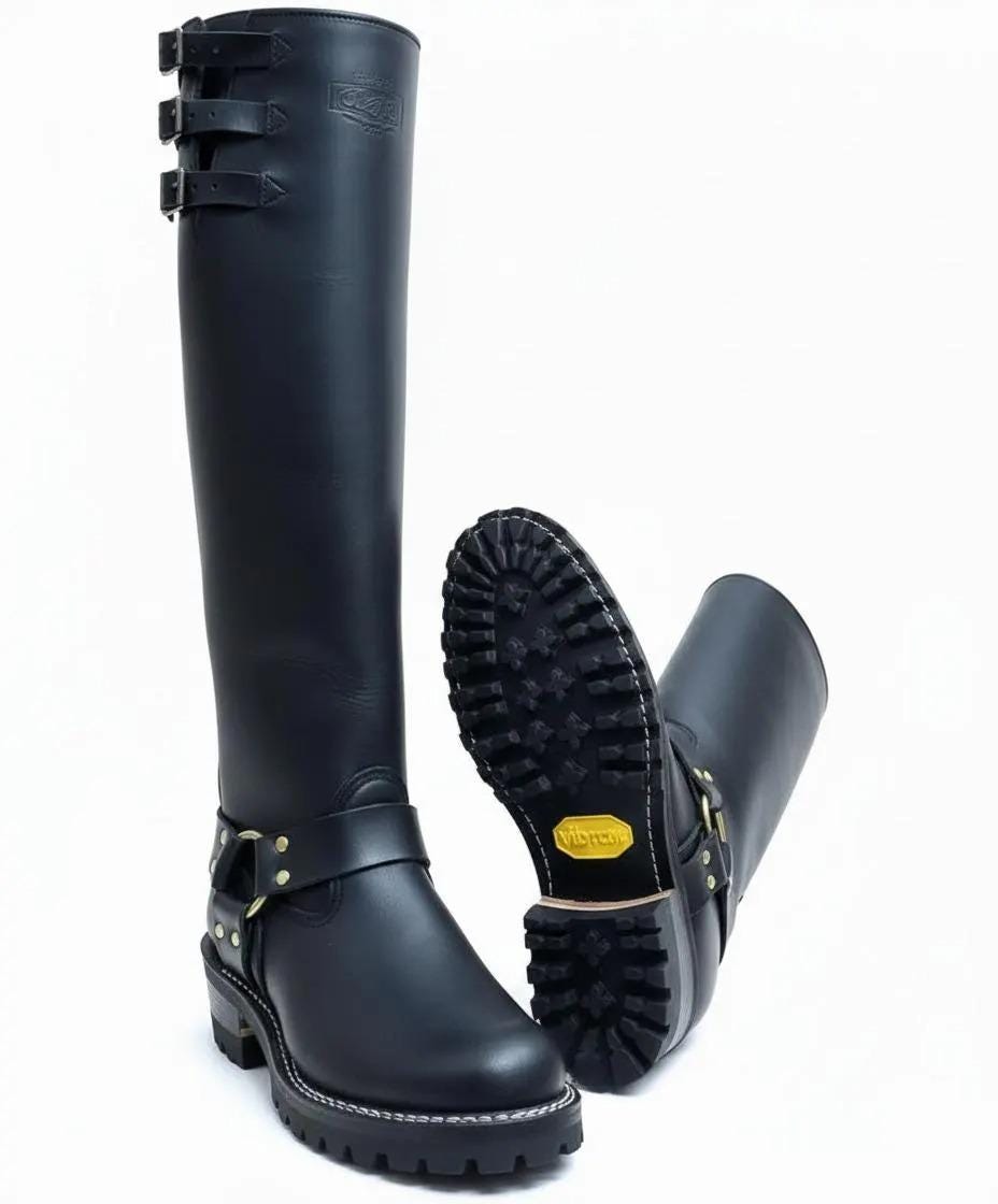 バイクウェア・装備 Cactus Leather Harness Ring Boots Black Cactus