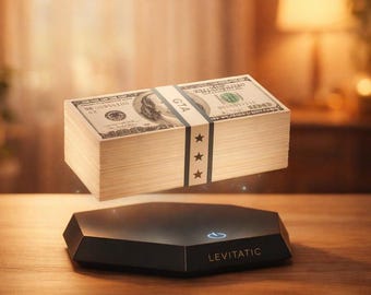 Levitating Money GTA Lamp – Floating Magnetic Cash Light, RGB Gamer Desk Decor, Cyberpunk LED Lamp, Unique Gift for Him, Gaming Setup