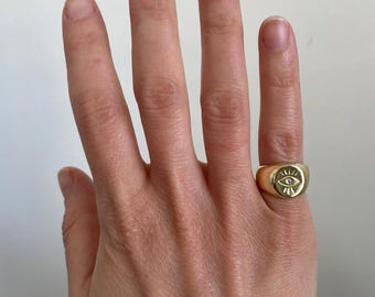 Anillo apilable de plata de ley 925 con delicado ojo turco, anillo de protección espiritual.