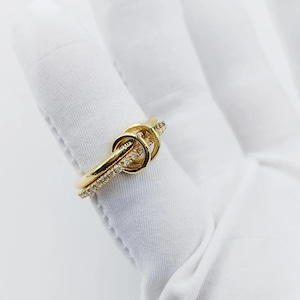 Set di anelli multifascia in argento sterling bicolore: anelli di collegamento riempiti in oro 14K
