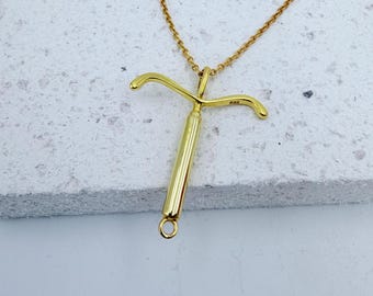 Colgante de DIU de plata esterlina, collar con mensaje de salud