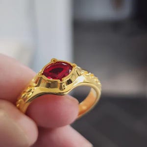 925 Sterling Silver Wizard Ring, Crystal Statement Ring, Fantasy Ring, Vintage Style Ring, Ruby Keeper Band Ring, Unique Handmade Ring