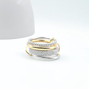 14K Gold Multi-Link Ring: Two-Tone Chunky Interlocking Band