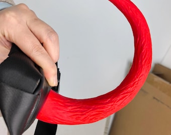 Red Realistic Silicone Puppy Tail - Ultra-Flexible, Lifelike Wagging for Puppy Play / Cosplay / Furry Roleplay, Body-Safe, Durable Design