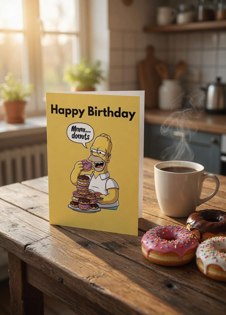 Simpsons Card Table Homer Simpson Birthday Card - Etsy