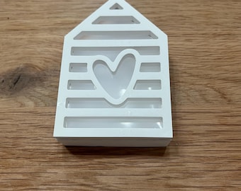Dekohaus mit Herz – Weißes Mini-Haus für Trockenblumen, Stifte & liebevolle Wohn-Deko | Geschenkidee | Scandi Boho Dekoration