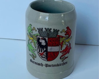 Vintage German Garmisch-Partenkirchen - 0.5l Liter German Beer Stein  Beer Stein 24oz. Capacity