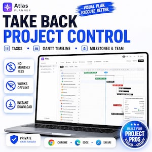 Atlas Gantt Planner Core – Offline Project Timeline HTML App for Tasks & Milestones