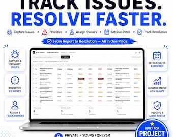 Project Issue Tracker, Offline Log, Excel PDF Export (Dark Mode)