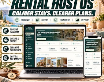 Rental Host OS Vacation Rental Planner App, Booking Calendar, Guest and Turnover Tracker