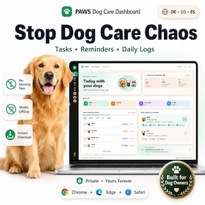 Dog Organizer, Care Planner, Pet Health & Routine Tracker, Medication, Vaccination, Walk and Feeding Log