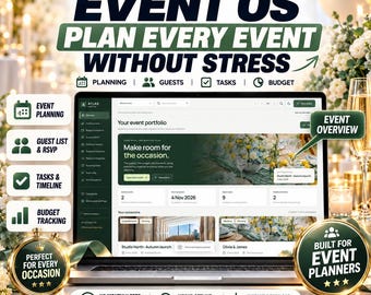 Event Planner App with Seating Chart, Guest RSVP and Budget Tracker | ATLAS Event OS v2.4 Premium