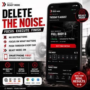 BEAST MODE Workout Tracker | Strength Training Log (Digital Product)