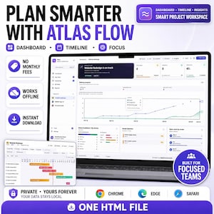 Espace de travail de projet - Chef de projet hors ligne avec Kanban, Gantt, tâches et rapports