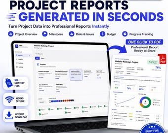 Project Status Report Generator HTML App (PDF, Excel Export)