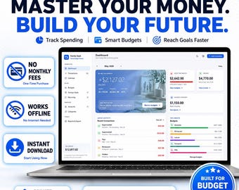 Family Vault Budget Planner App, Offline Expense Tracker, Savings Goals Dashboard, No Subscription