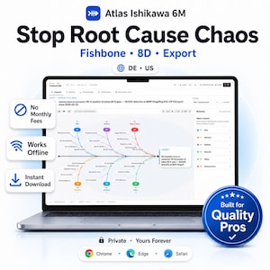 Ishikawa Diagram Tool | Fishbone Root Cause Analysis, 8D Problem Solving (Runs in Browser)