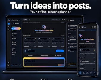 Social Media Content Planner: Offline Calendar, Reels & Pinterest Planning App | Content OS